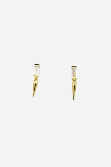 Farrah B Spiked Dangle Stud Earrings In Gold 1