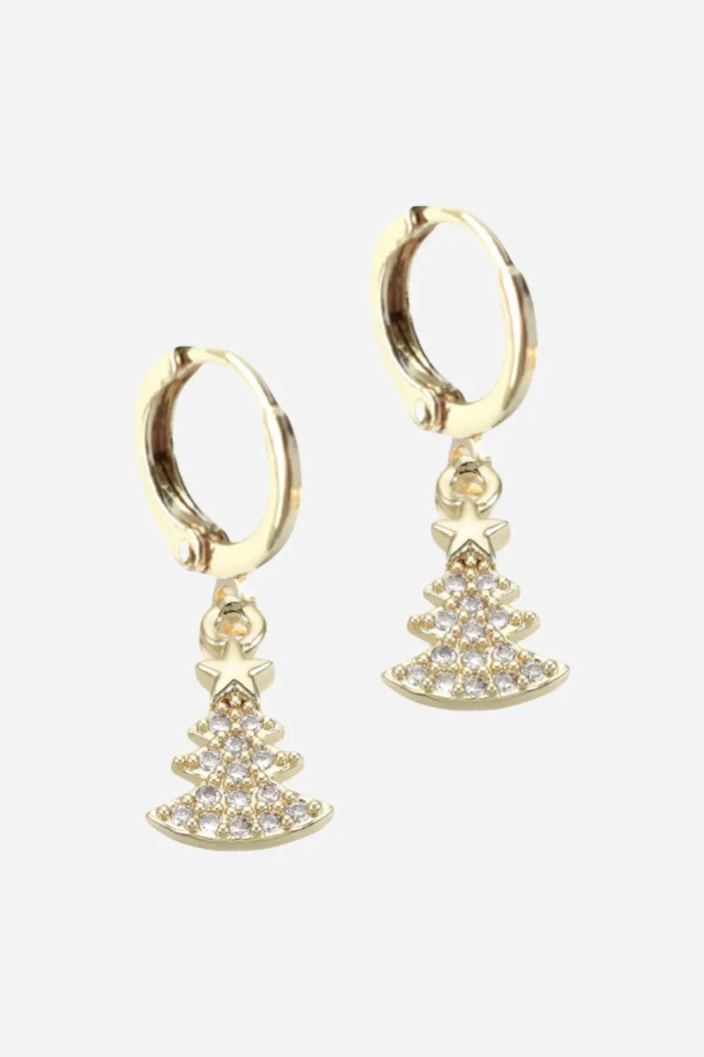 Farrah B Spruced Up Christmas Tree Huggie Earrings 1
