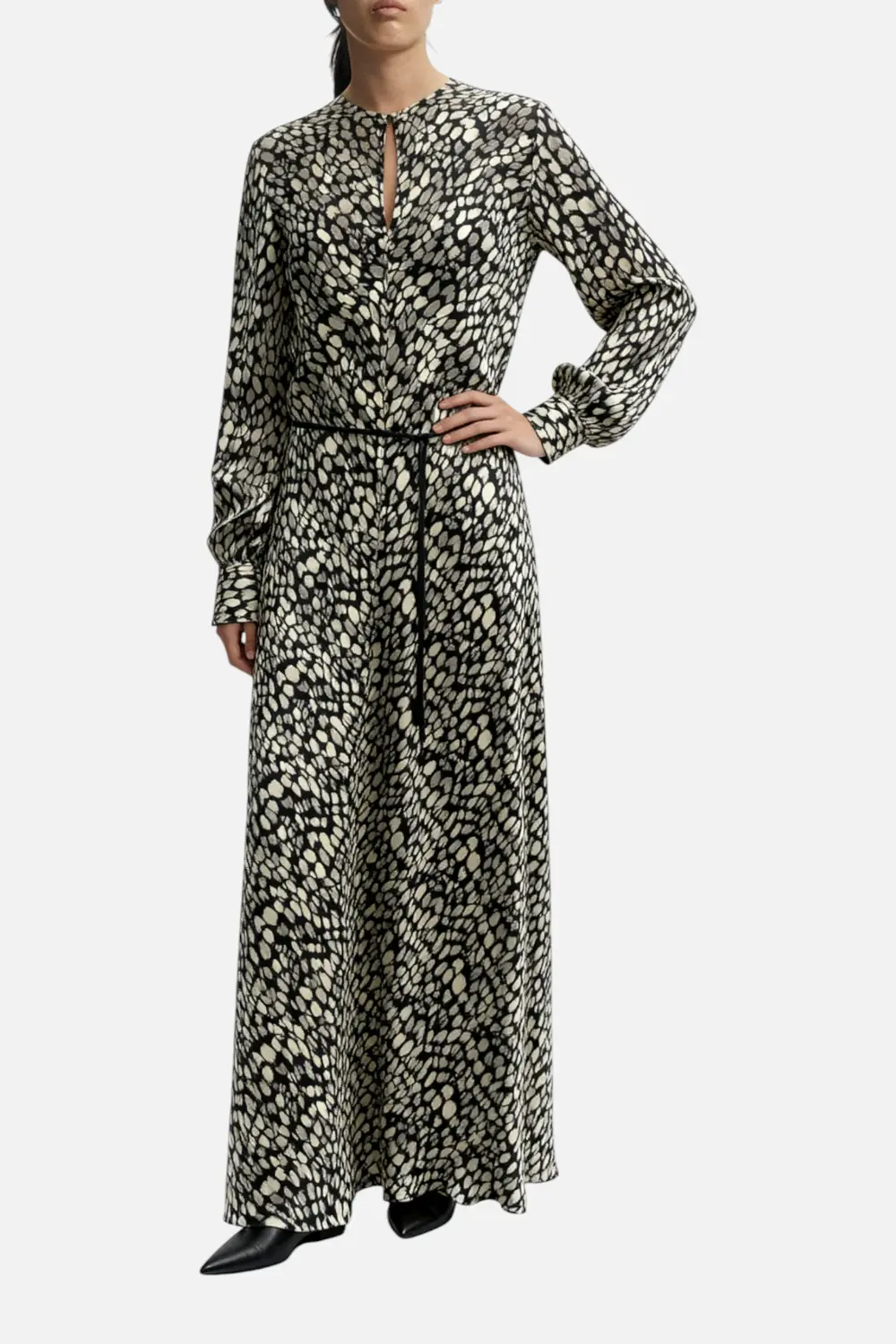 Saint Art Stefan Long Sleeve Dress In Black & White 1