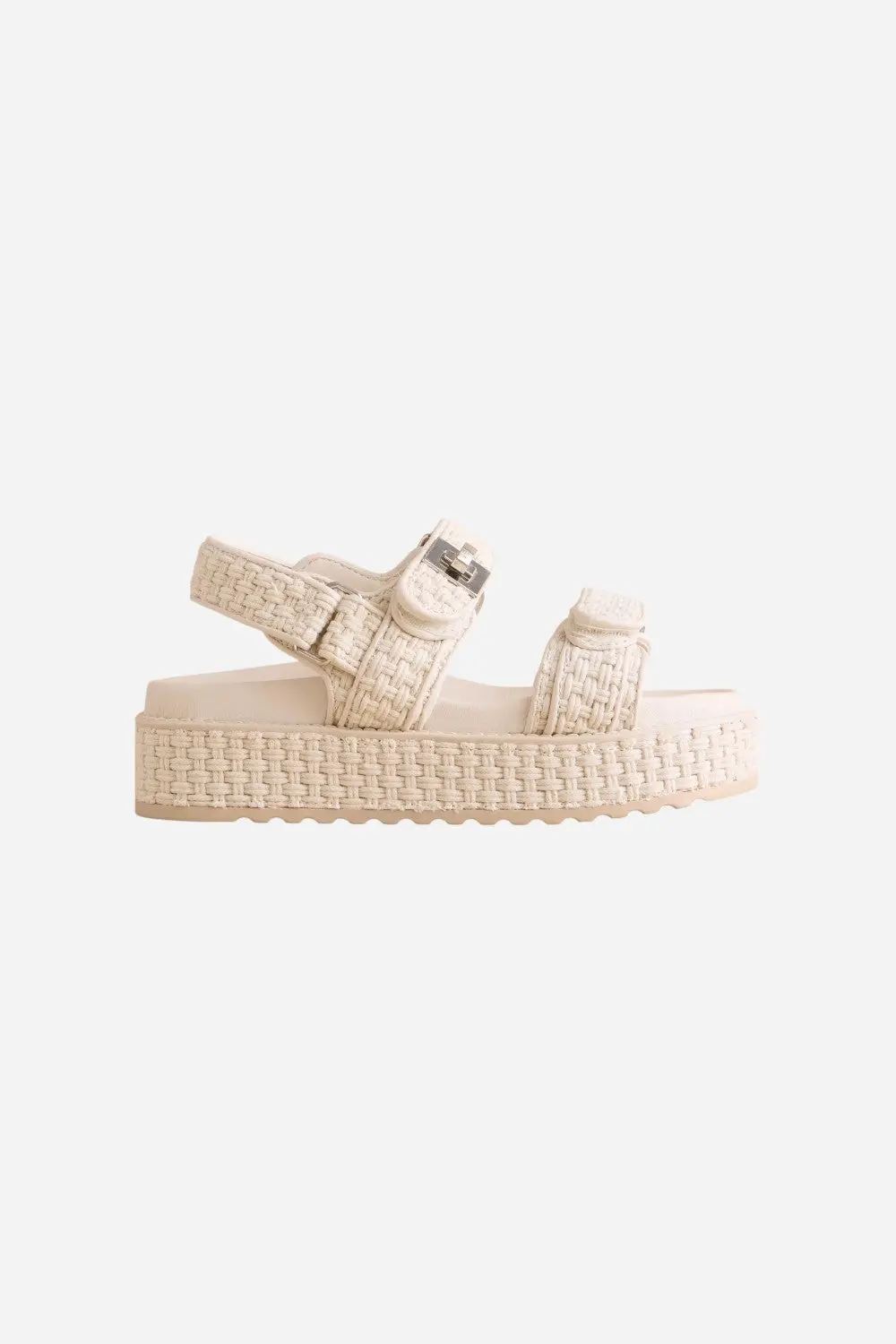 Steve Madden Bigmona Flatform In Bone Woven 1