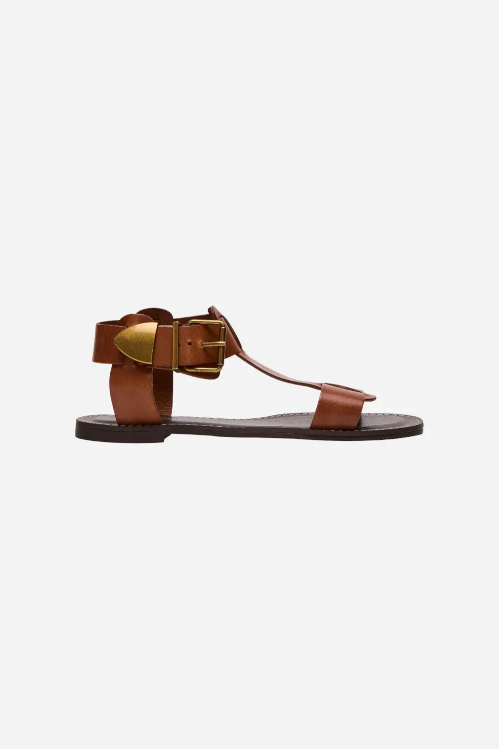 Steve Madden Brazinn Tan Leather Strappy Flat 1