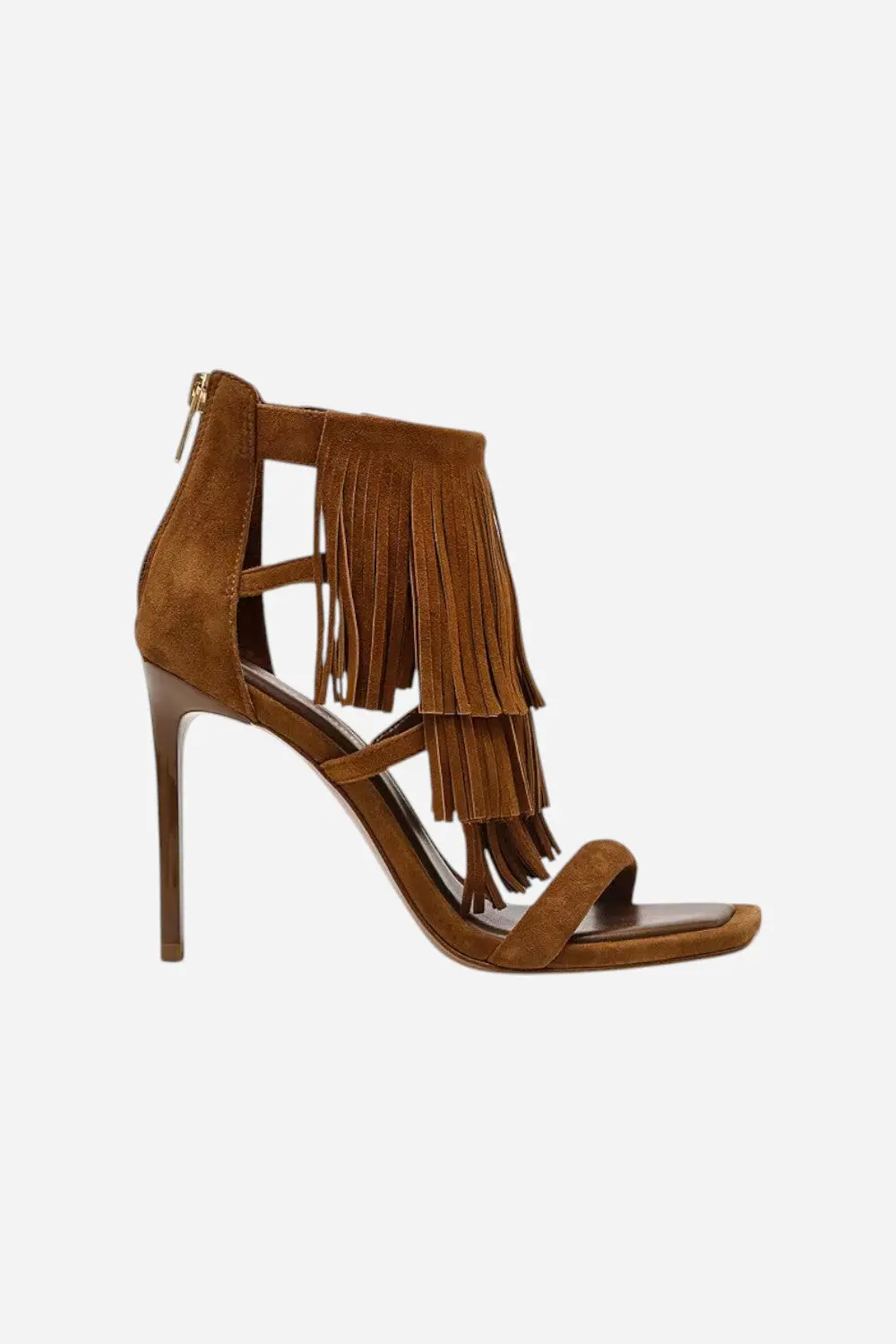 Steve Madden Fringzy Suede Dress Sandal In Chestnut 1