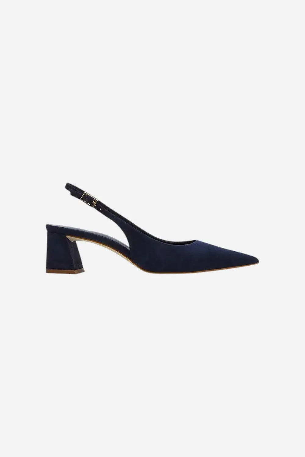 Steve Madden Robyn Nubuck Slingback Pumps In Navy 1