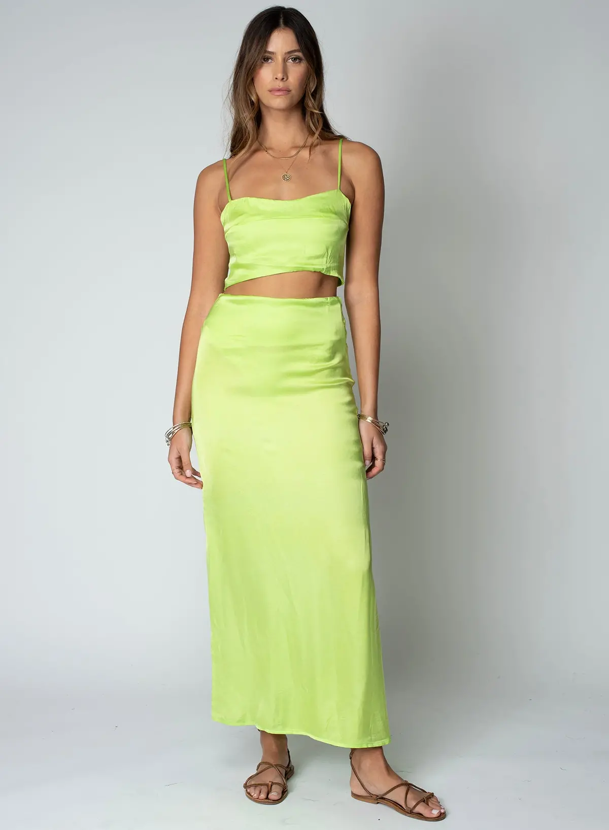 Stillwater Dani Maxi Skirt In Lime 1
