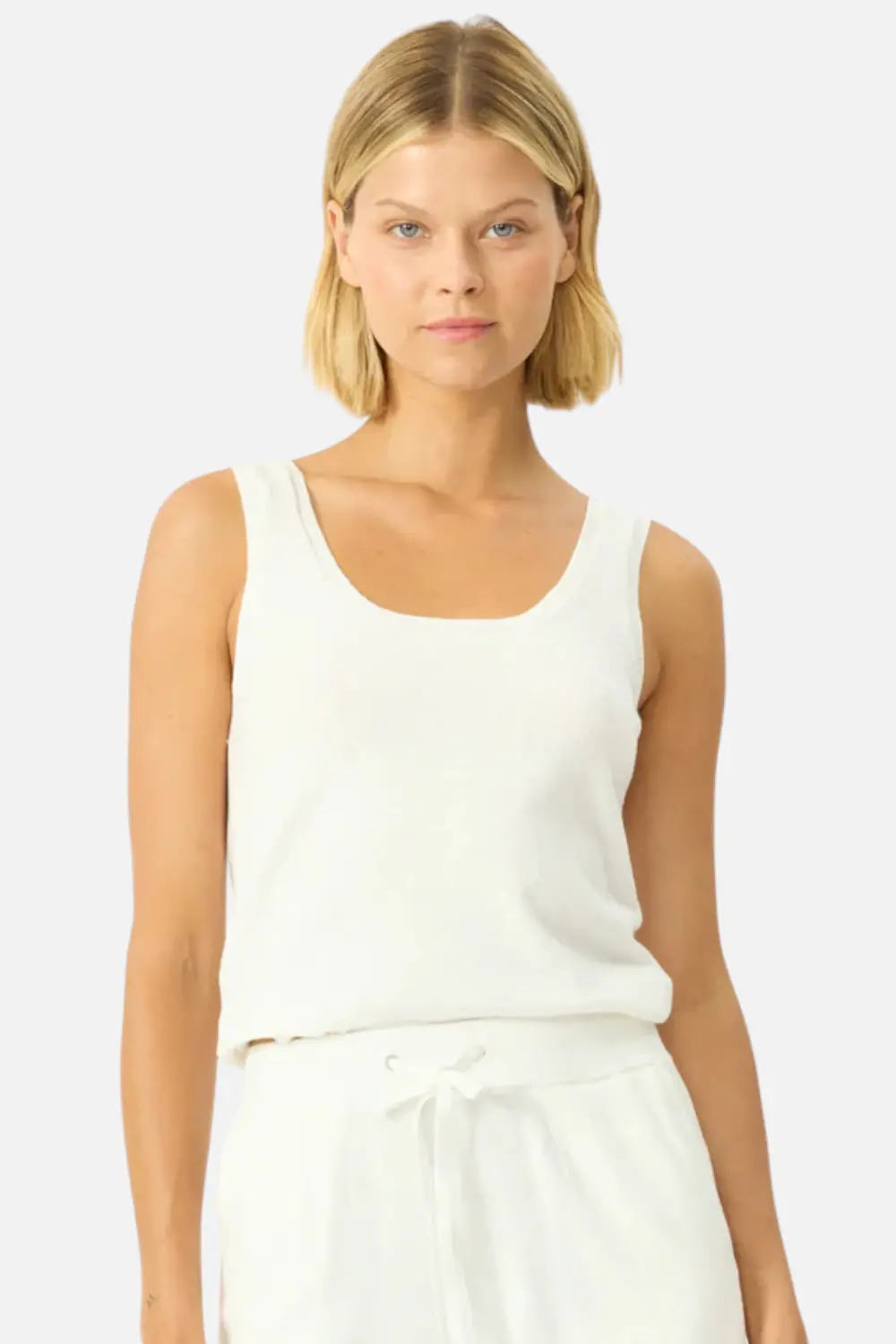 Stitches + Stripes Palmer Tank In Chalk 1
