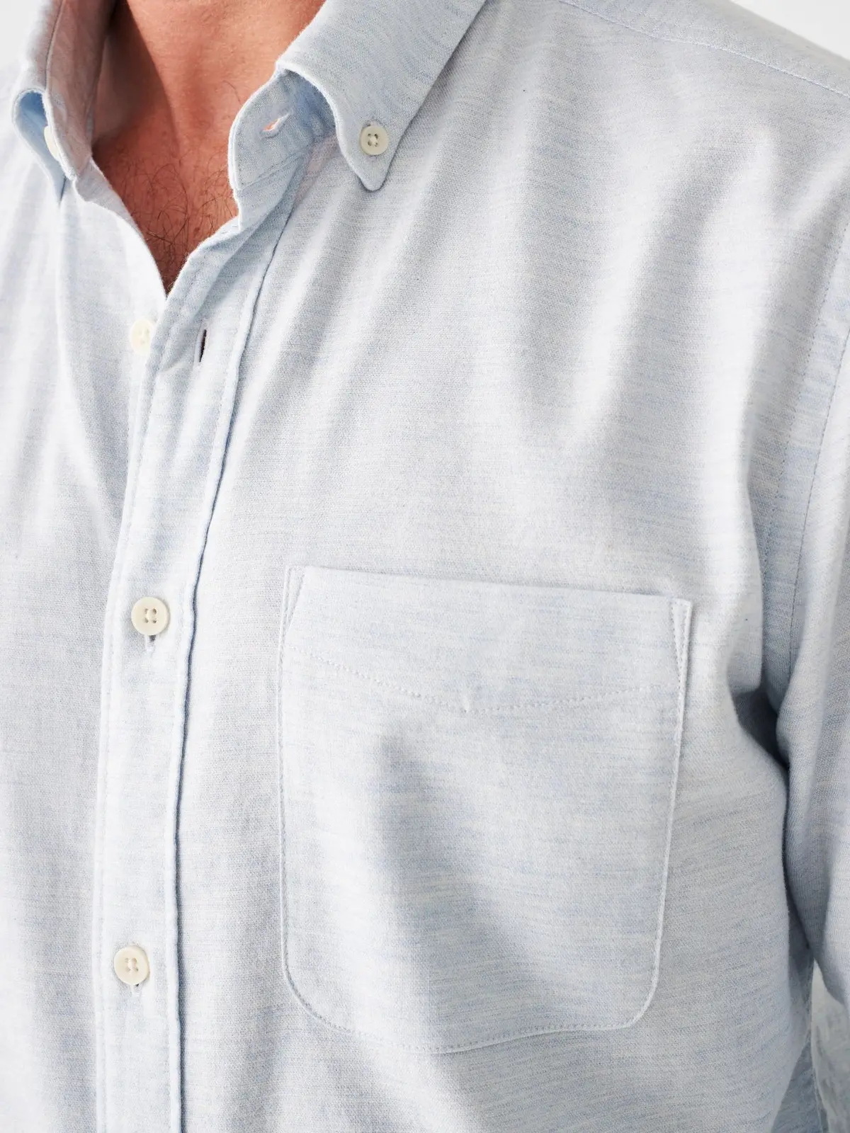 Faherty Stretch Oxford Shirt 2.0 In Blue Heather 2