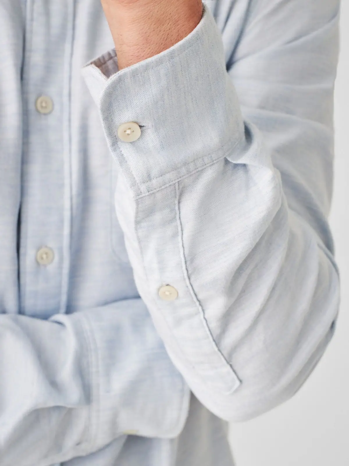 Faherty Stretch Oxford Shirt 2.0 In Blue Heather 3
