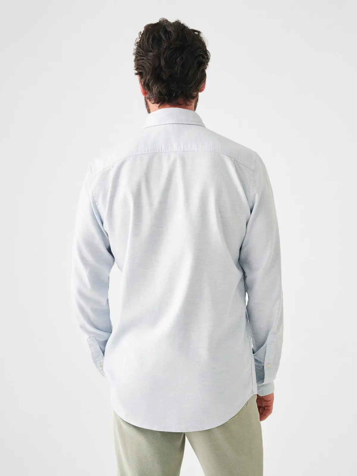 Faherty Stretch Oxford Shirt 2.0 In Blue Heather 4