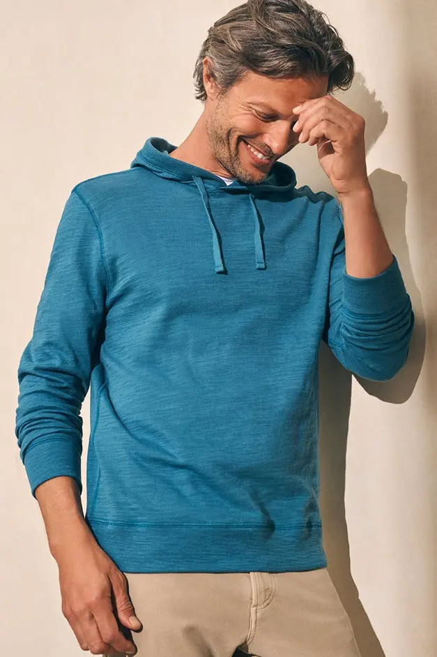 Faherty Sunwashed Slub Hoodie In Deep Jade 1