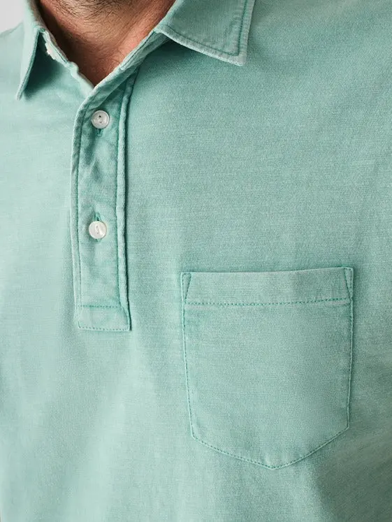 Faherty Sunwashed T-Shirt Polo In Lagoon Teal 3
