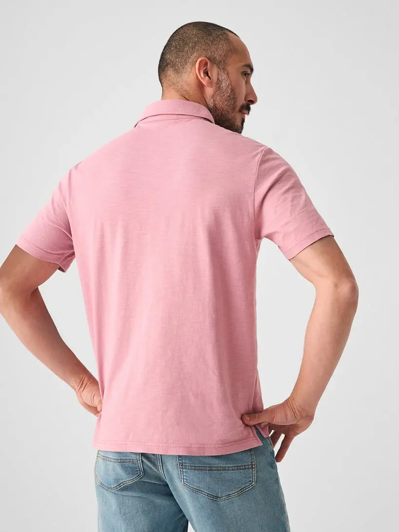 Faherty Sunwashed T-Shirt Polo In Light Orchid 2