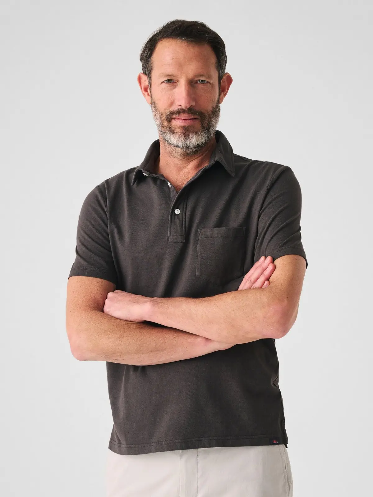 Faherty Sunwashed Tshirt Polo In Washed Black 1
