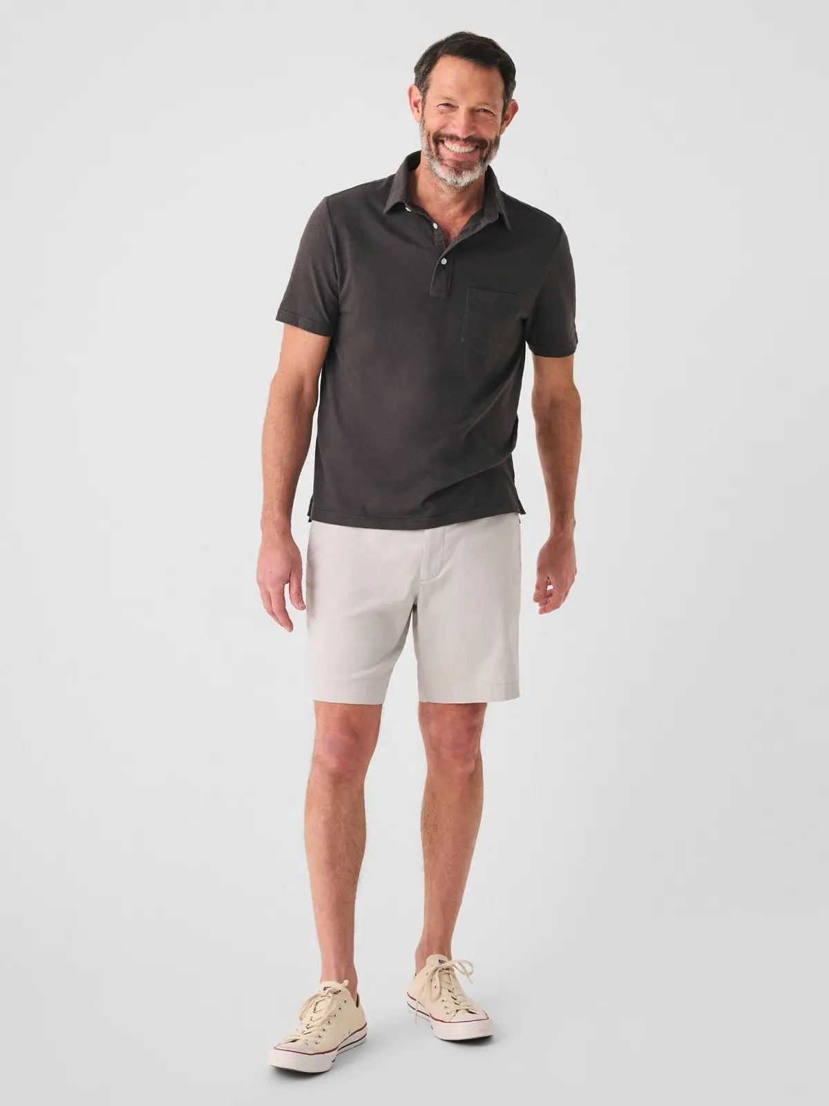 Faherty Sunwashed Tshirt Polo In Washed Black 3