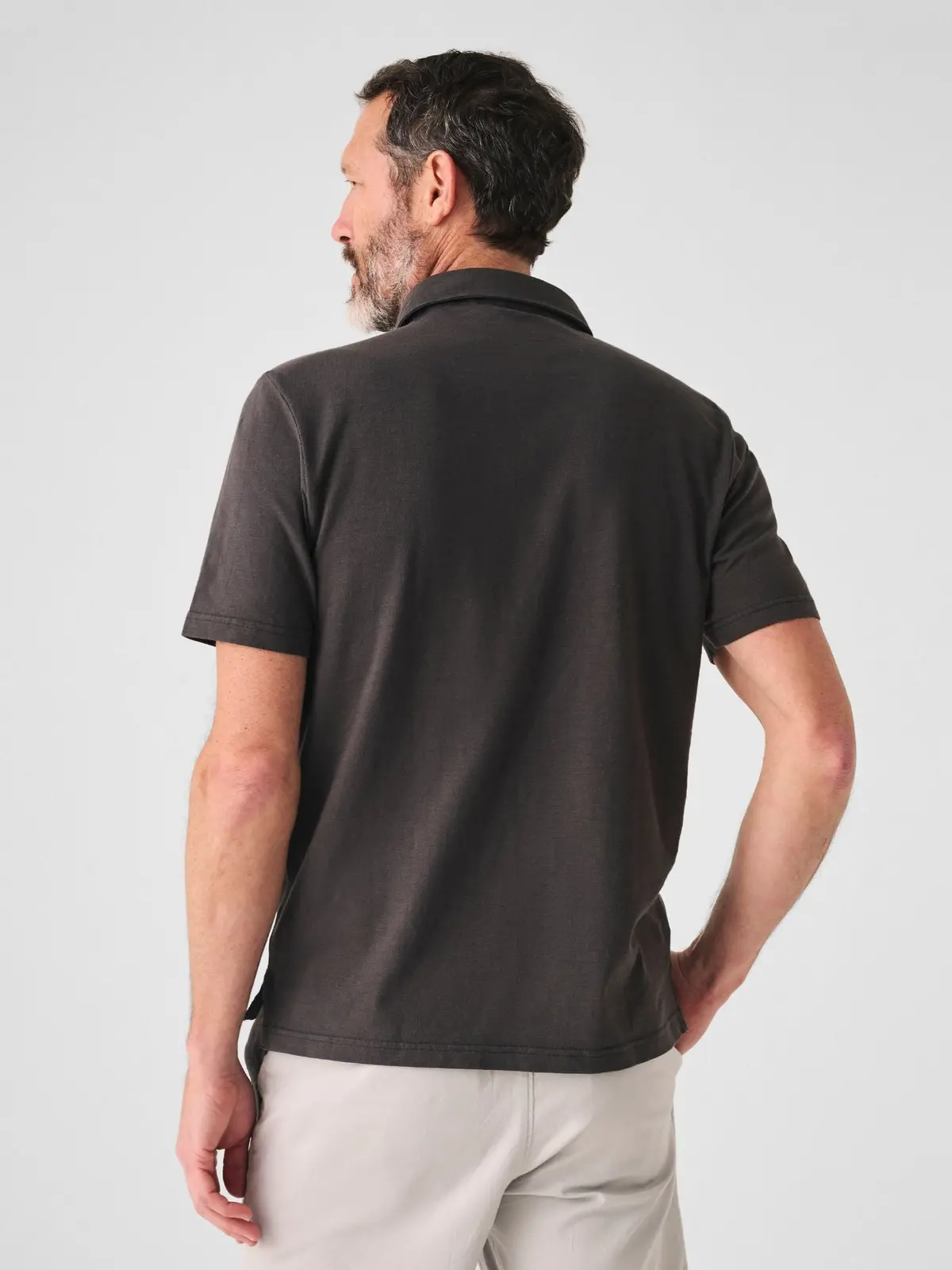 Faherty Sunwashed Tshirt Polo In Washed Black 4