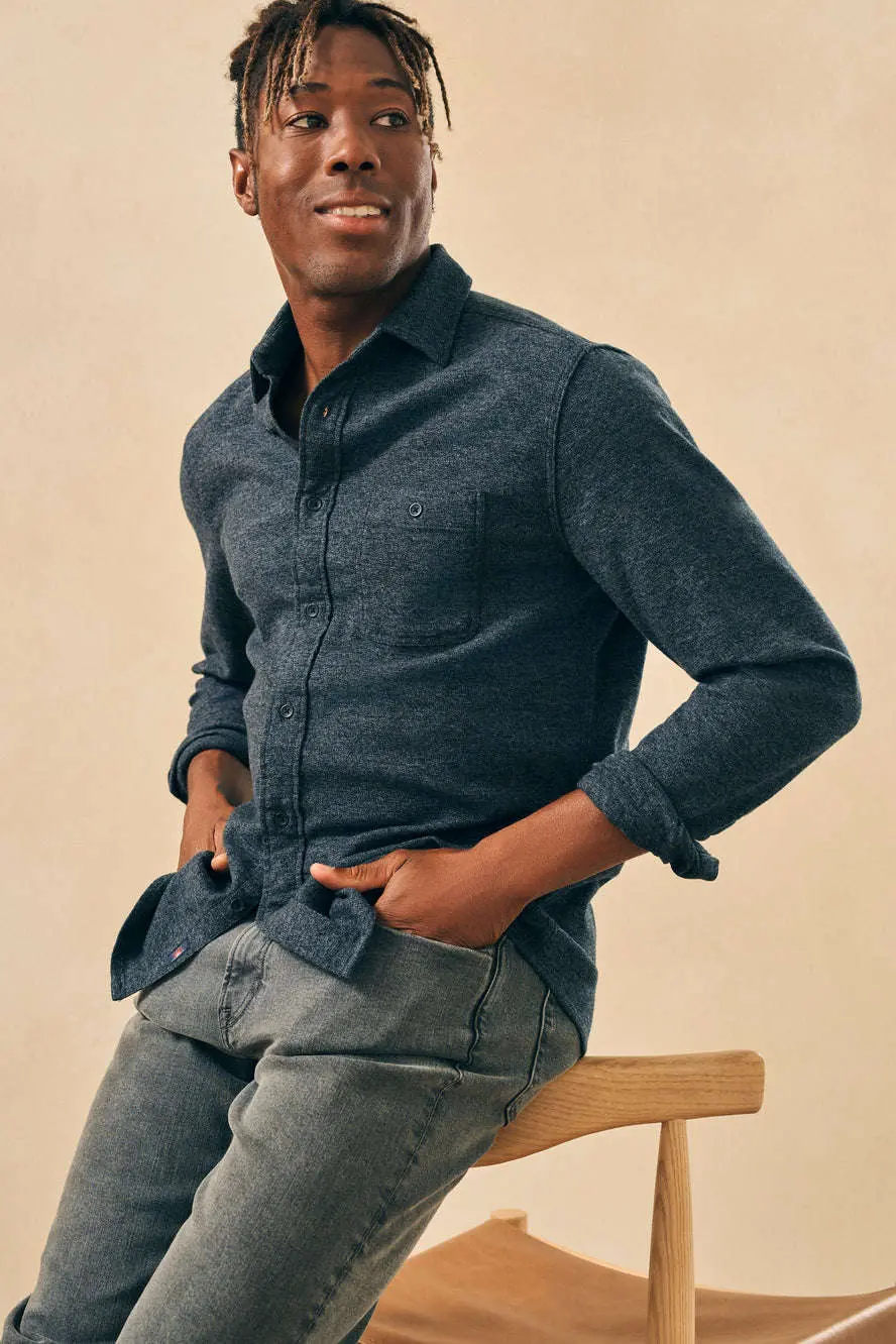 Faherty Super Brushed Flannel In Washed Black 1