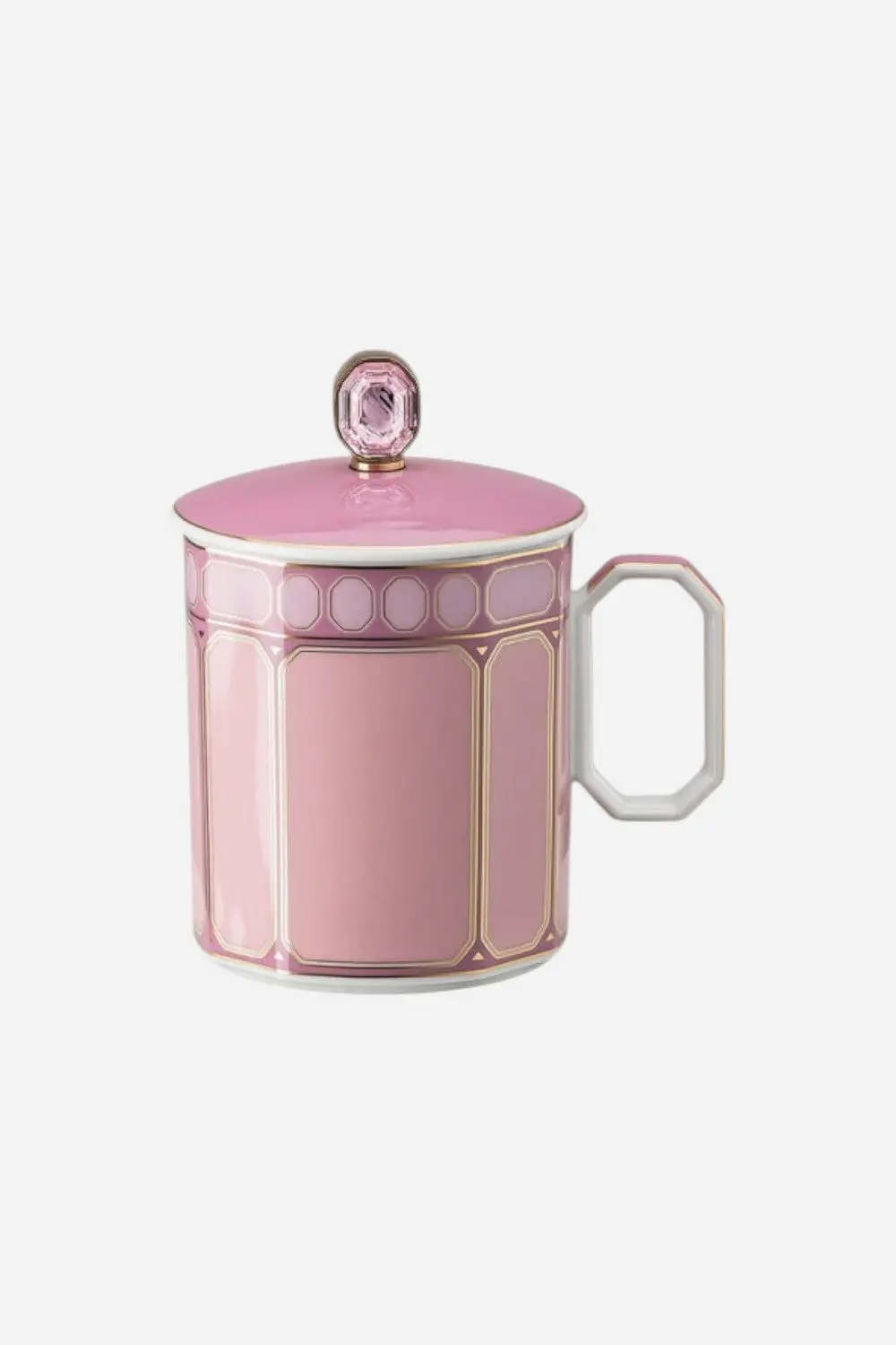 Rosenthal Swarovski Signum Mug With Lid In Rose Pink 1
