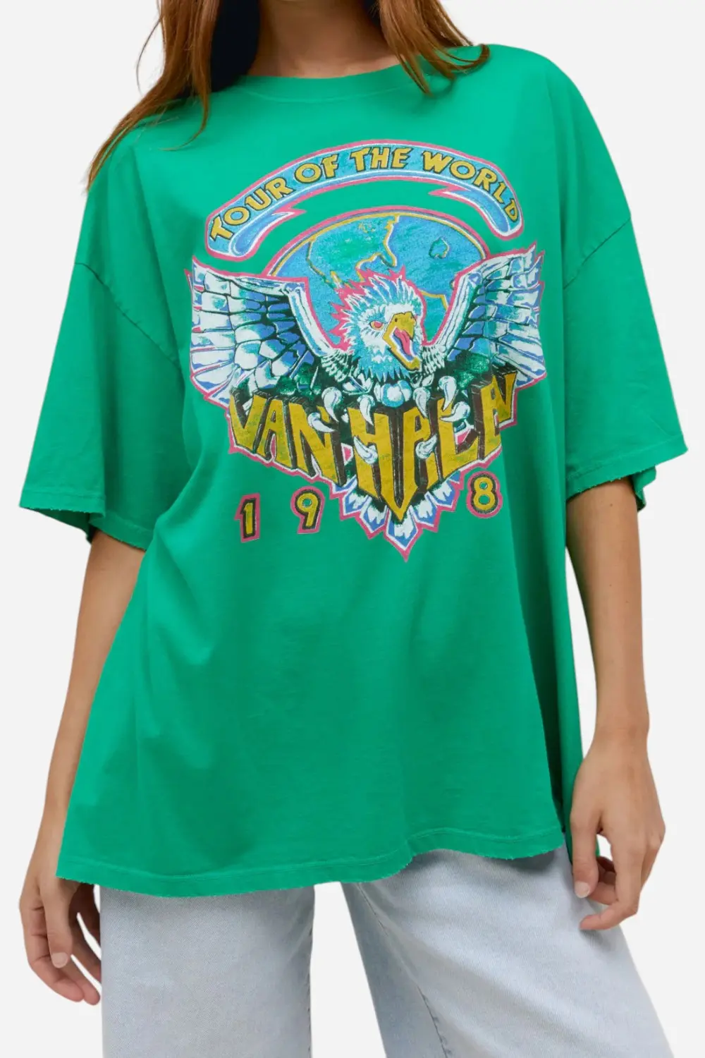 Daydreamer La Van Halen Tour Of The World Tee In Lucky Green 1