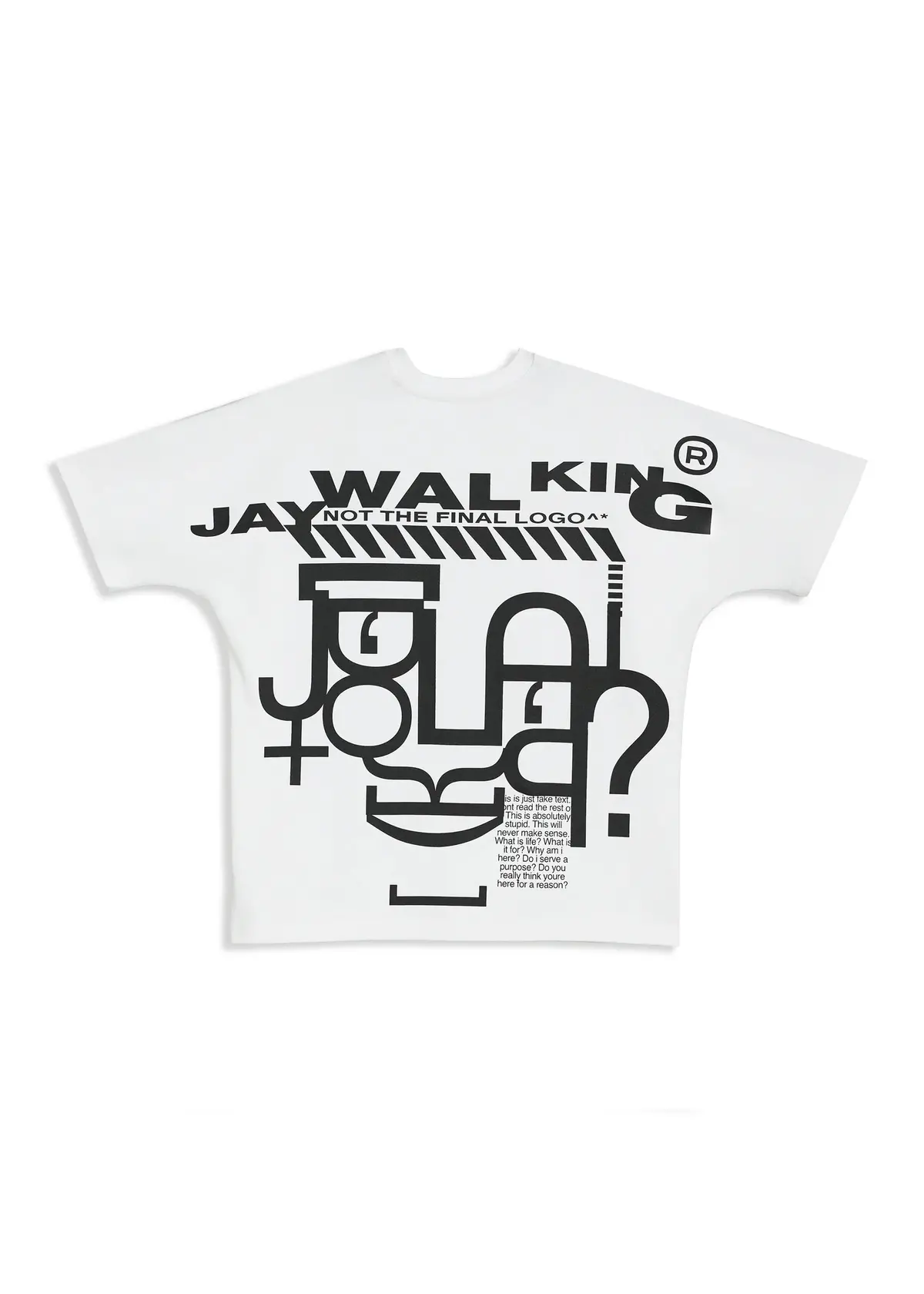Typo Art Face Batwing T-Shirt In White [Unisex] 1