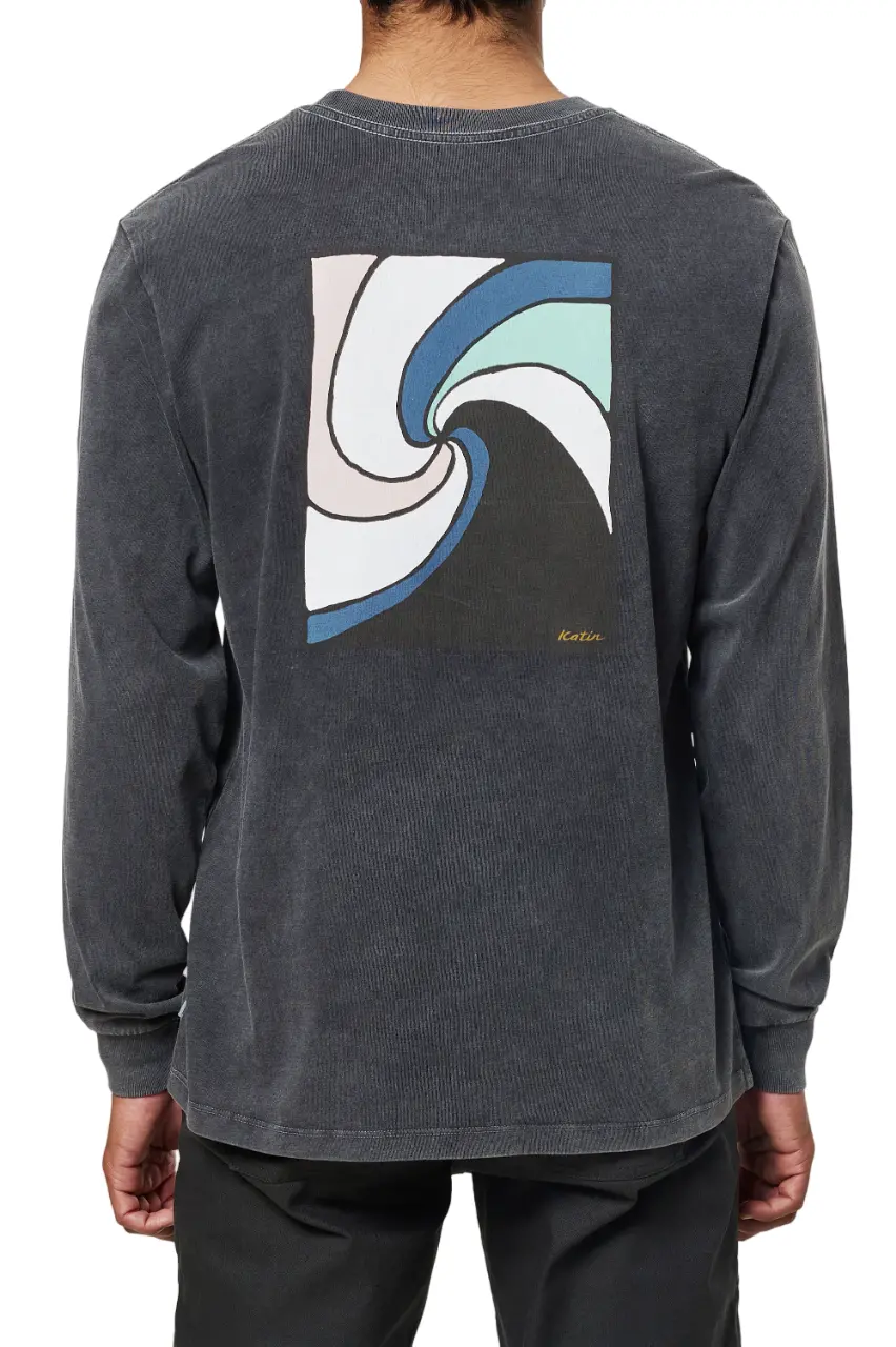 Katin Tempest Long Sleeve Tee In Black Sand Wash 1