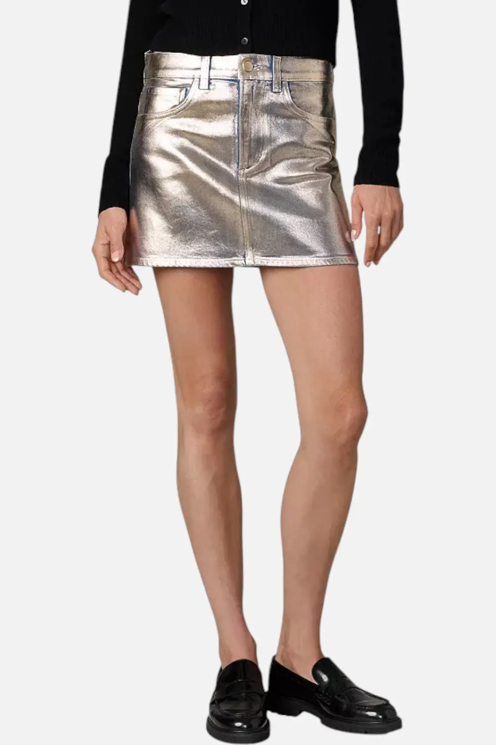 Joe's Jeans Tessa Mini Foil Skirt In Disco Indigo 1
