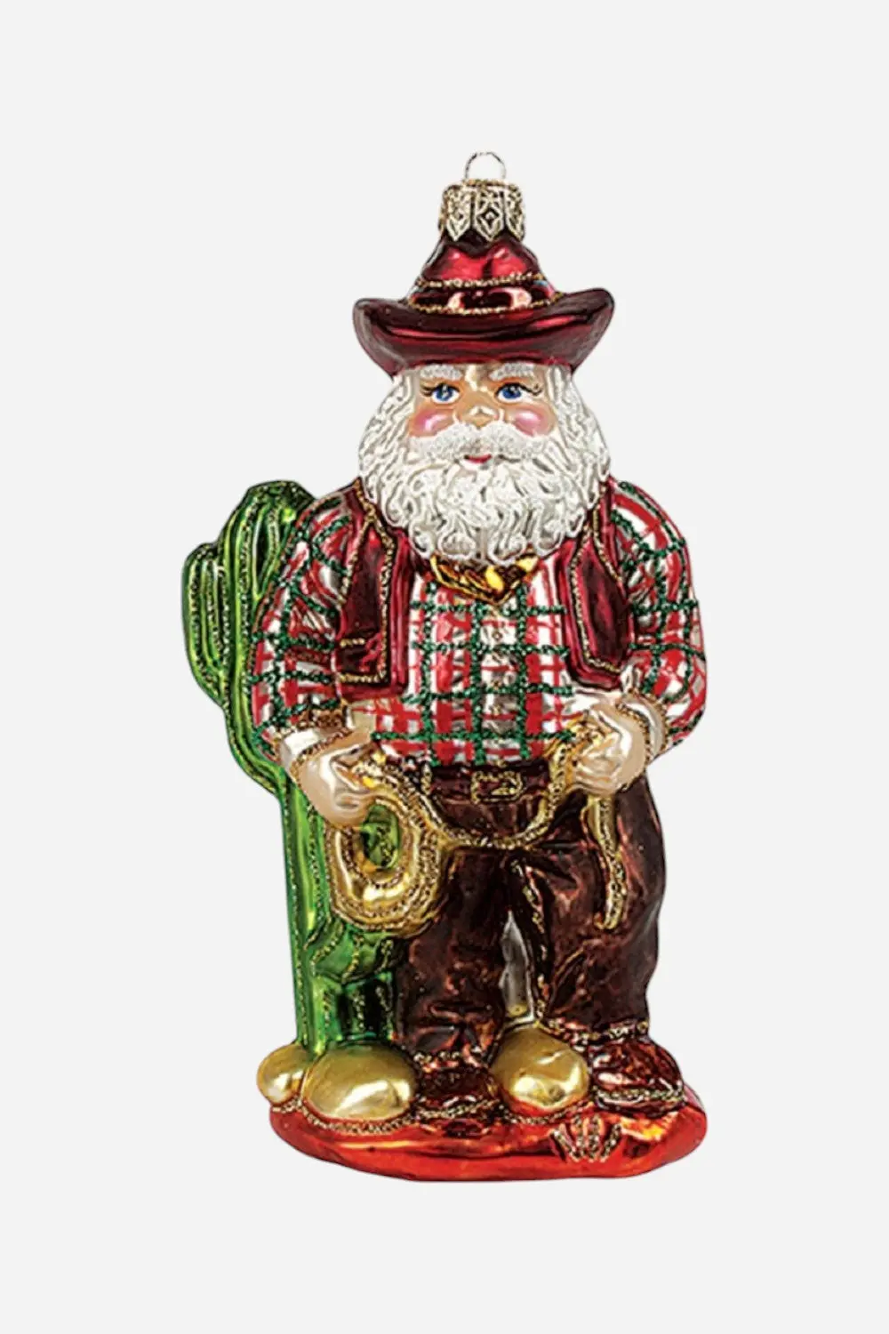 Texas Santa Lasso Ornament 1