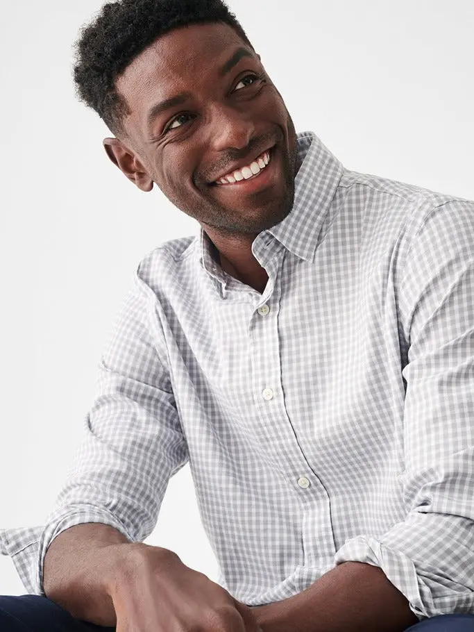 Faherty The Movement Shirt In Grey Sky Gingham 2
