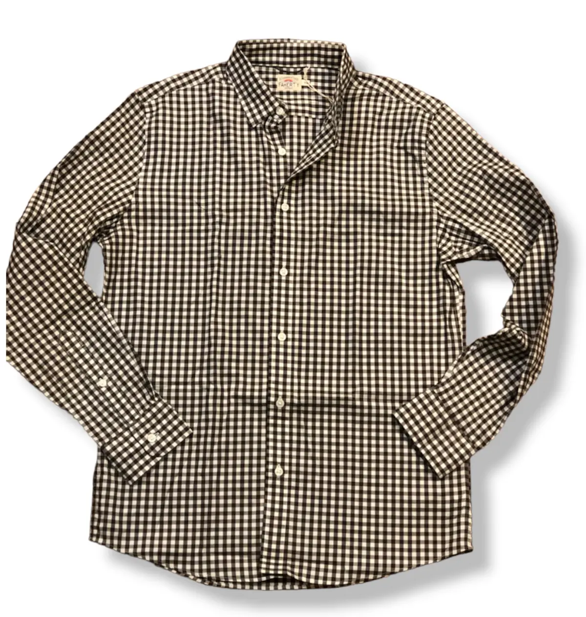 Faherty The Movement Shirt In Java Cream Gingham 1