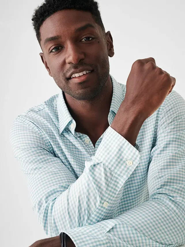 Faherty The Movement Shirt In Teal Gingham 2