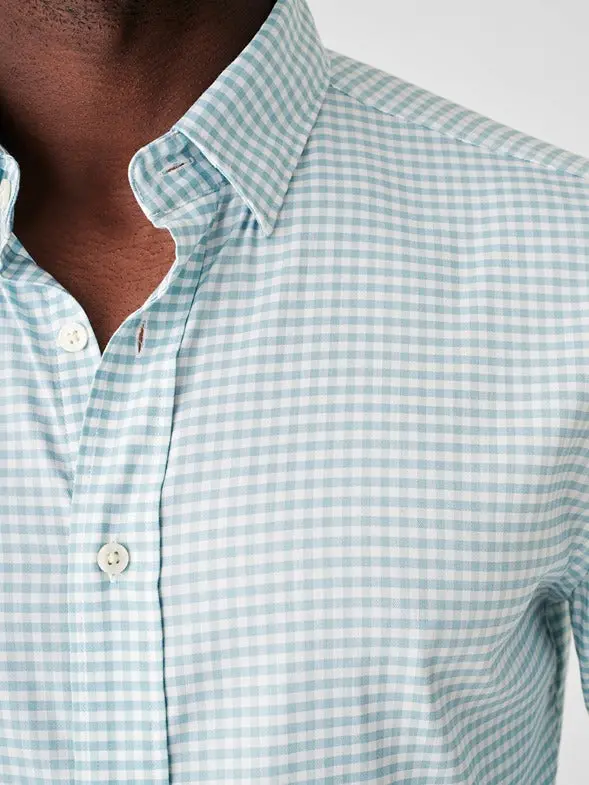 Faherty The Movement Shirt In Teal Gingham 3