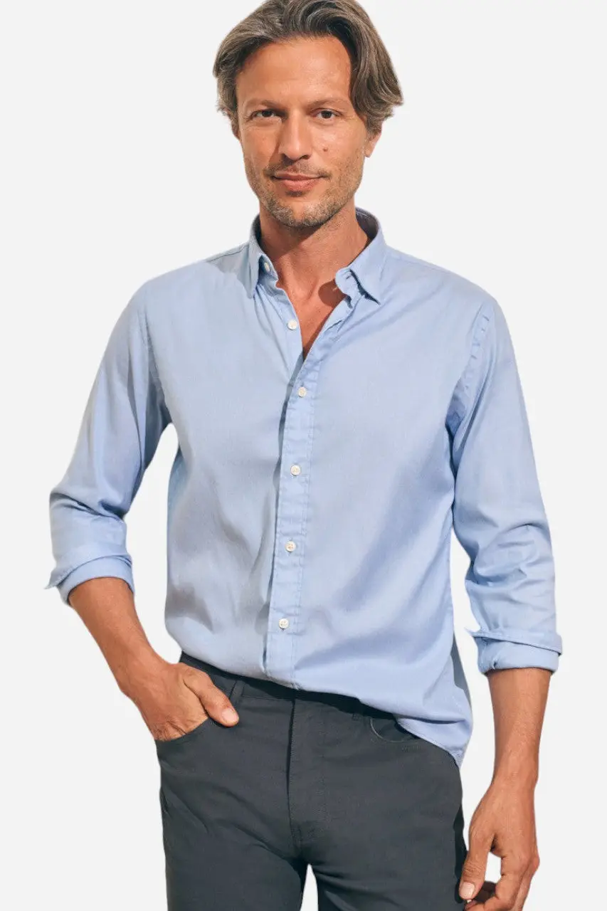 Faherty The Movement Sport Shirt In Atlantic Sky 1