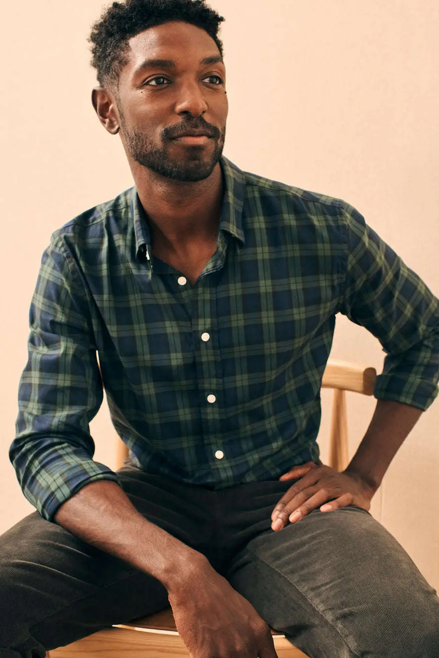 Faherty The Movement™ Shirt In Blackwatch Plaid 1