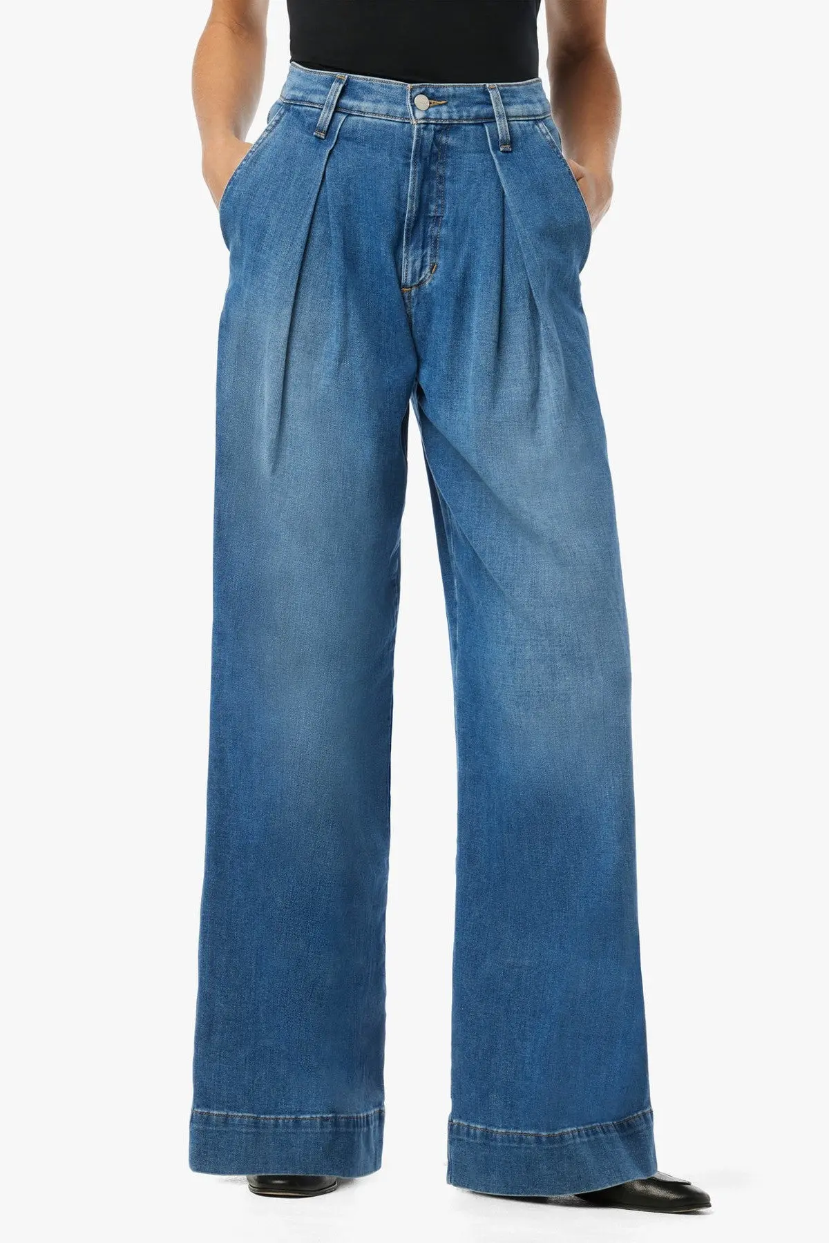 Joes Jeans The Pleated High Rise Denim Trousers In Awake 1