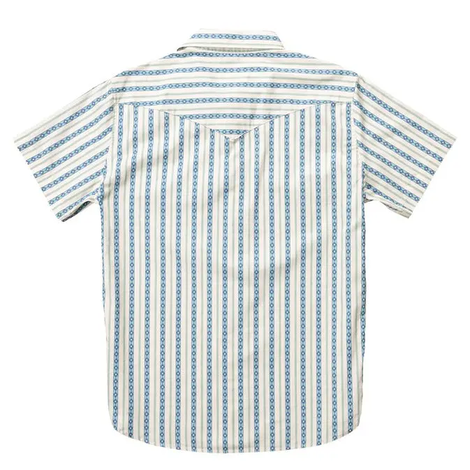 Sendero Provisions The Wyatt Button Up Serape Pearl Snap Short Sleeve In Teal 2