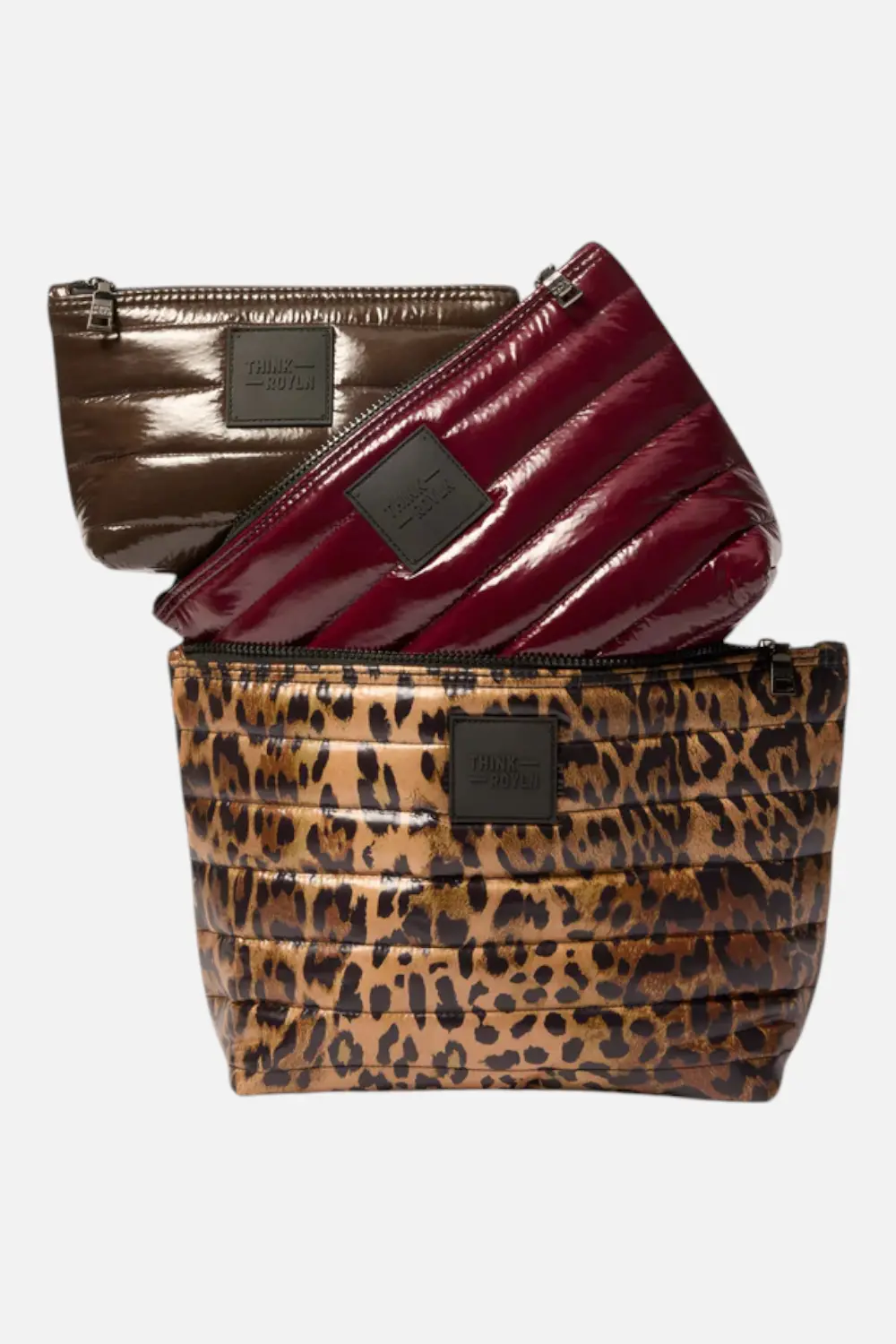 Think Royln Travel Trio In Leopard, Burgandy, & Coco 1