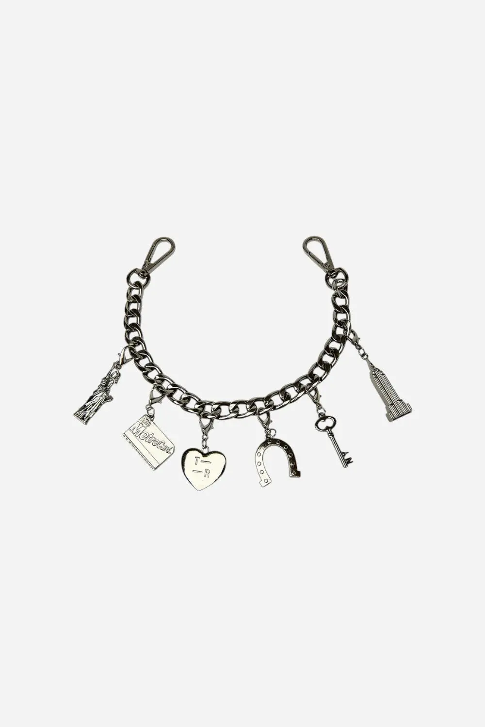 Think Royln Tr Loves Nyc Charm Chain In Gunmetal 1