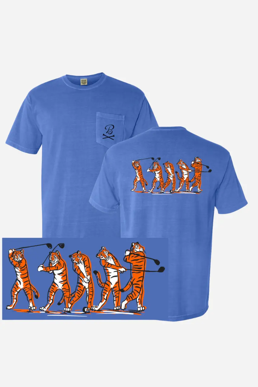 Barstool Sports Tiger Swing Pocket Tee In Blue 1