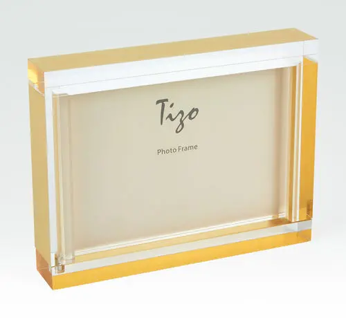 Tizo 4X6 Lucite Acrylic Frame, Gold Block 1