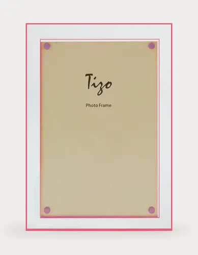 Tizo 5X7 Lucite Frame With Pink Border 1