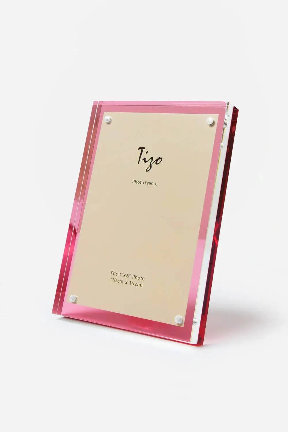 Tizo Lucite Frame With Pink Back - 4X6 1