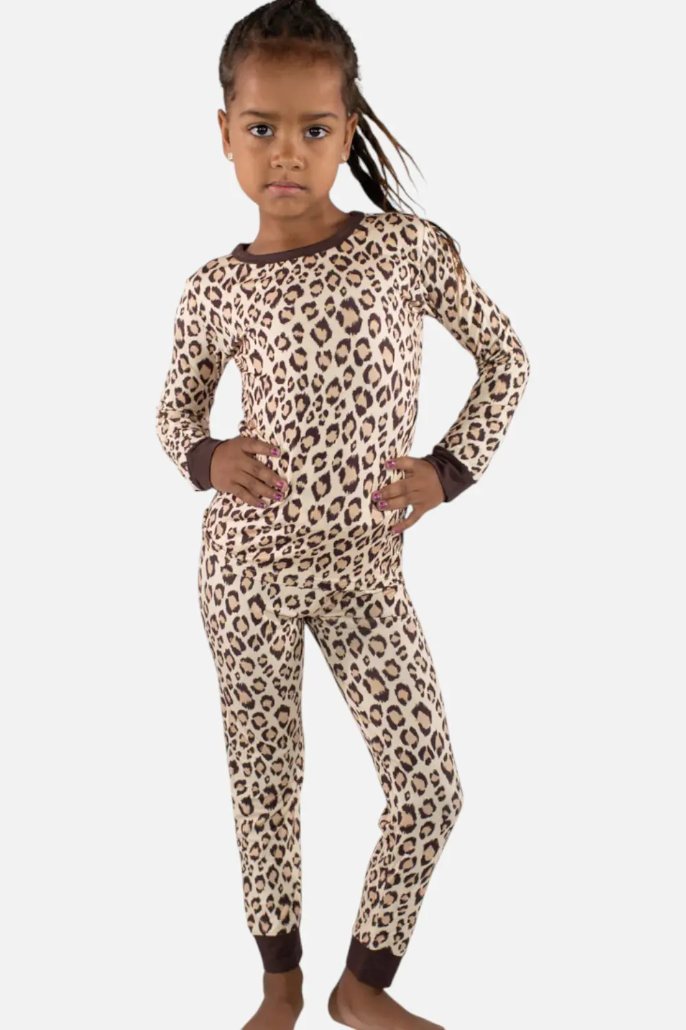 Toddler Long Sleeve/Pants Pj Set In Leopard 1