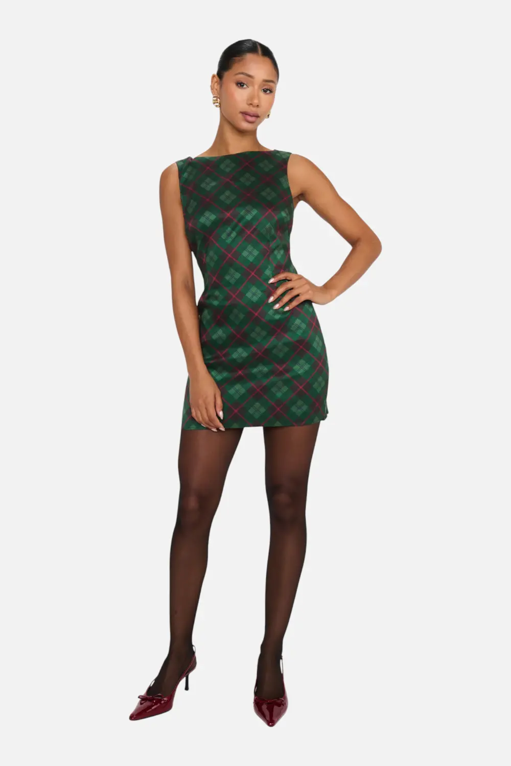 Show Me Your Mumu Tori Mini Dress In Mistletoe Plaid 1