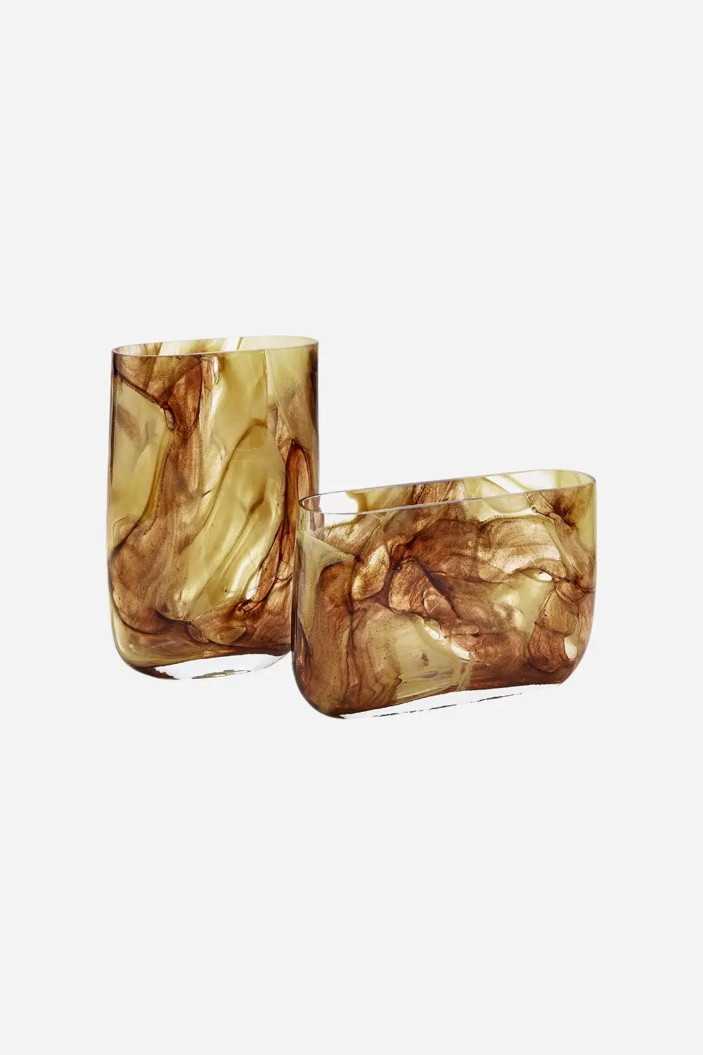 Tortoise Organic Swirl Hand Blown Glass Vase 1