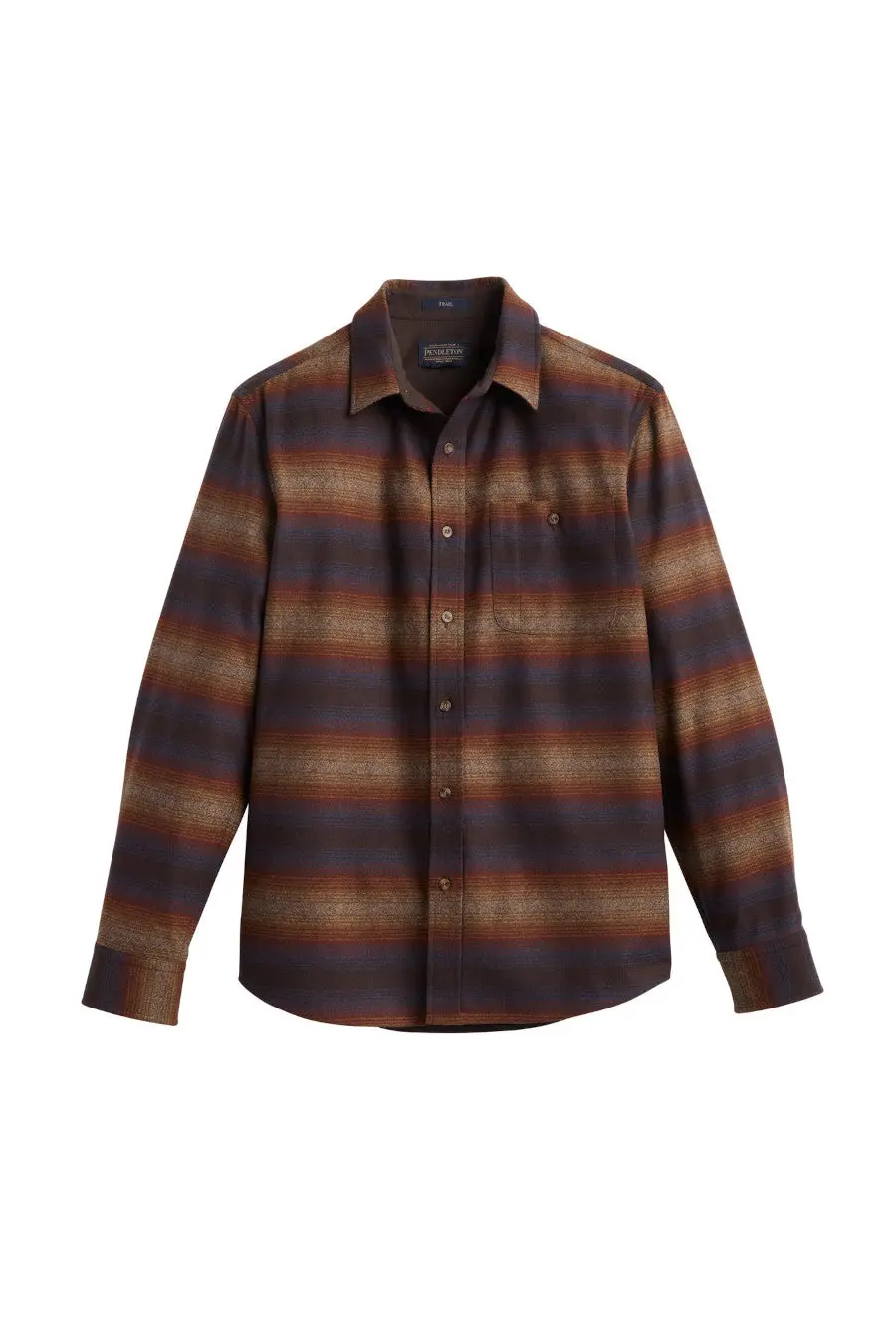Pendleton Woolen Mills Trail Shirt In Brown Ombre Multi Stripe 1