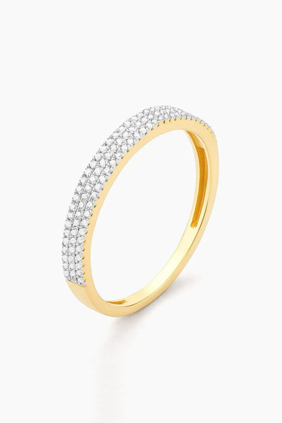 Ella Stein Triple Row Stackable Ring In Gold - Size 5 1