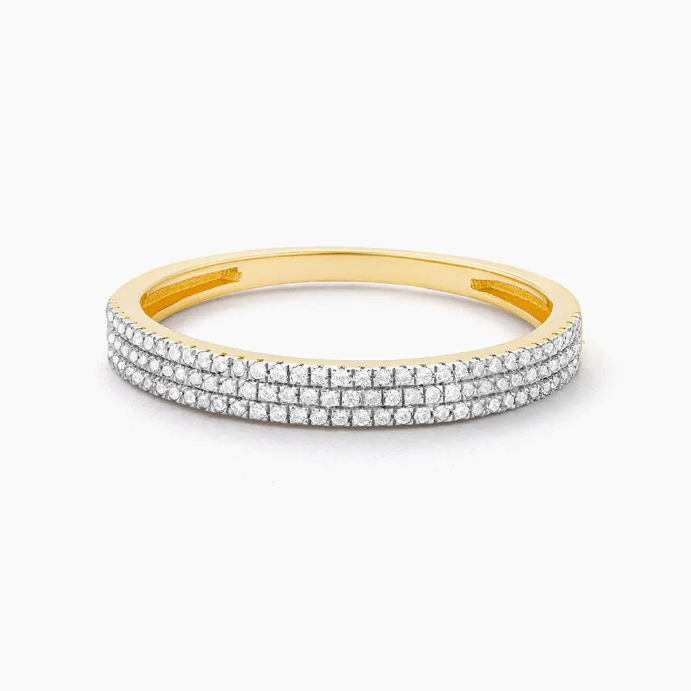 Ella Stein Triple Row Stackable Ring In Gold - Size 8 2