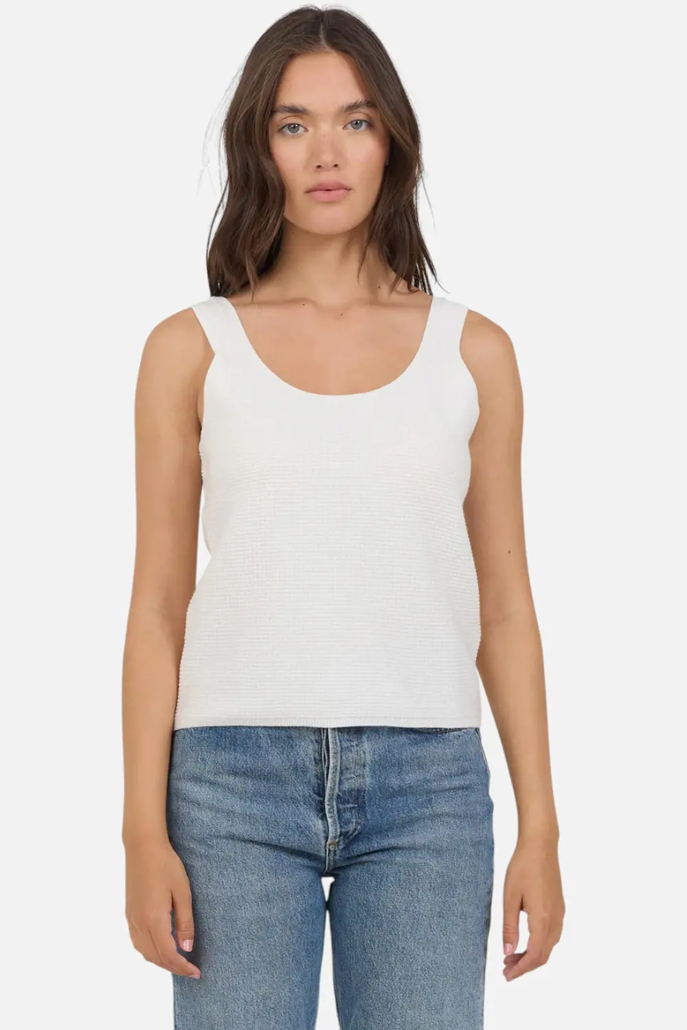 Stitches + Stripes Turner Tank In Chalk 1