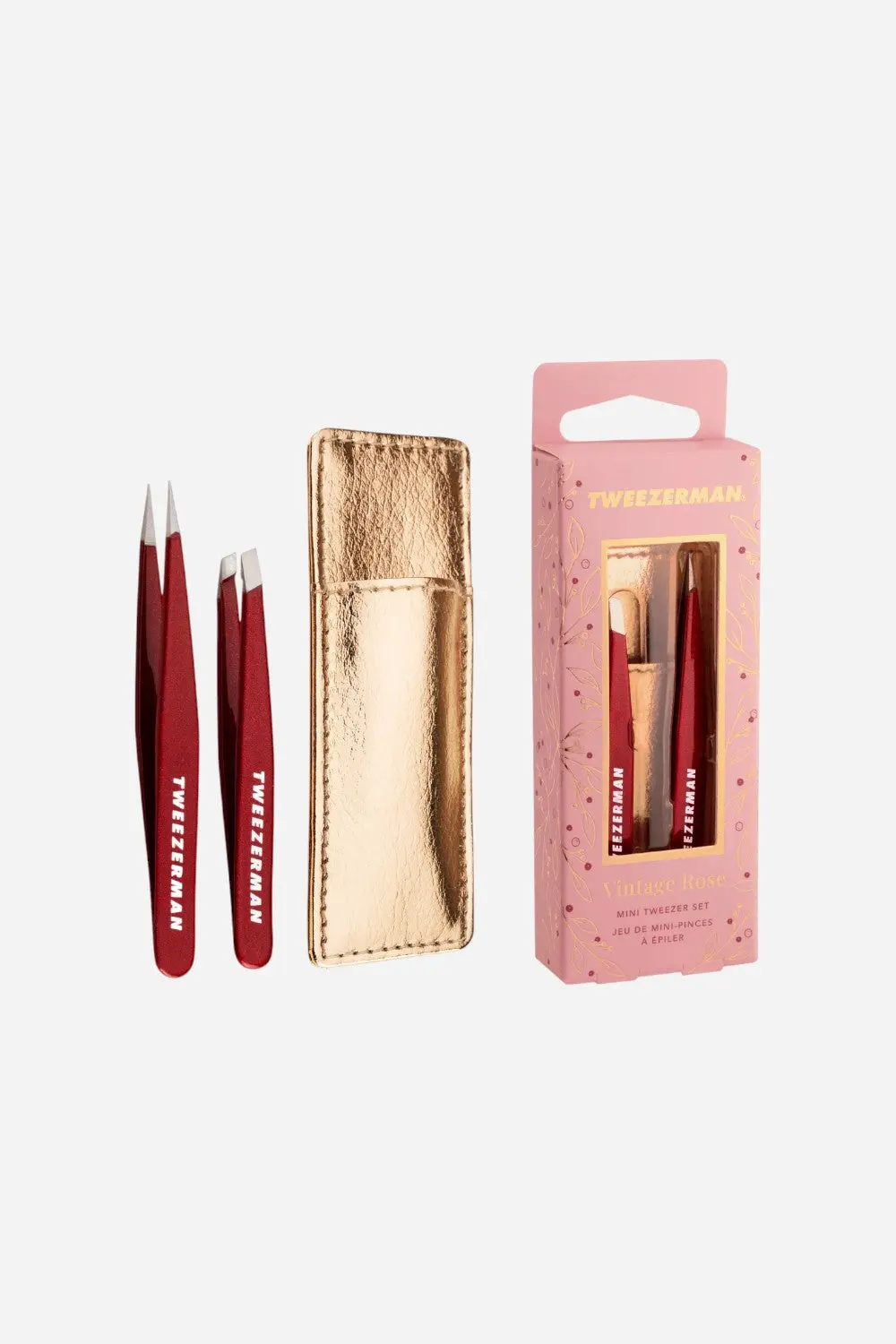 Tweezerman Vintage Rose Mini Tweezer Set With Case 1