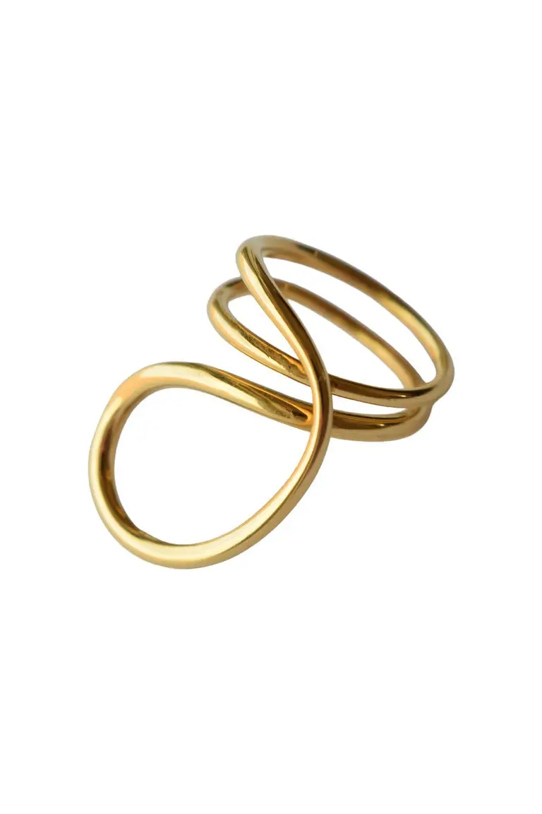 Farrah B Twists & Turns Ring In Gold - Size 7 1