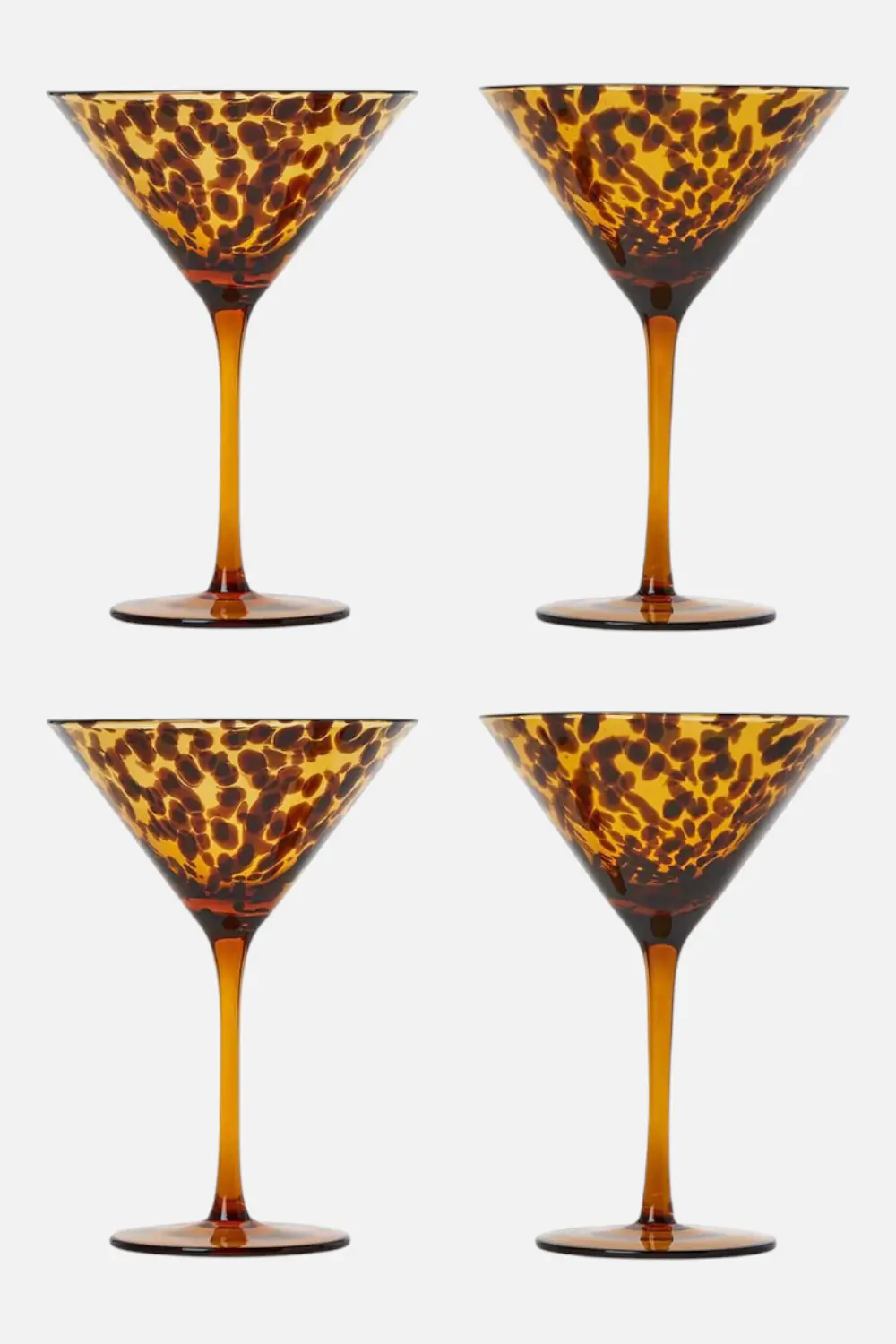 Two's Company Tortoise Martini Glass Set Of 4 1