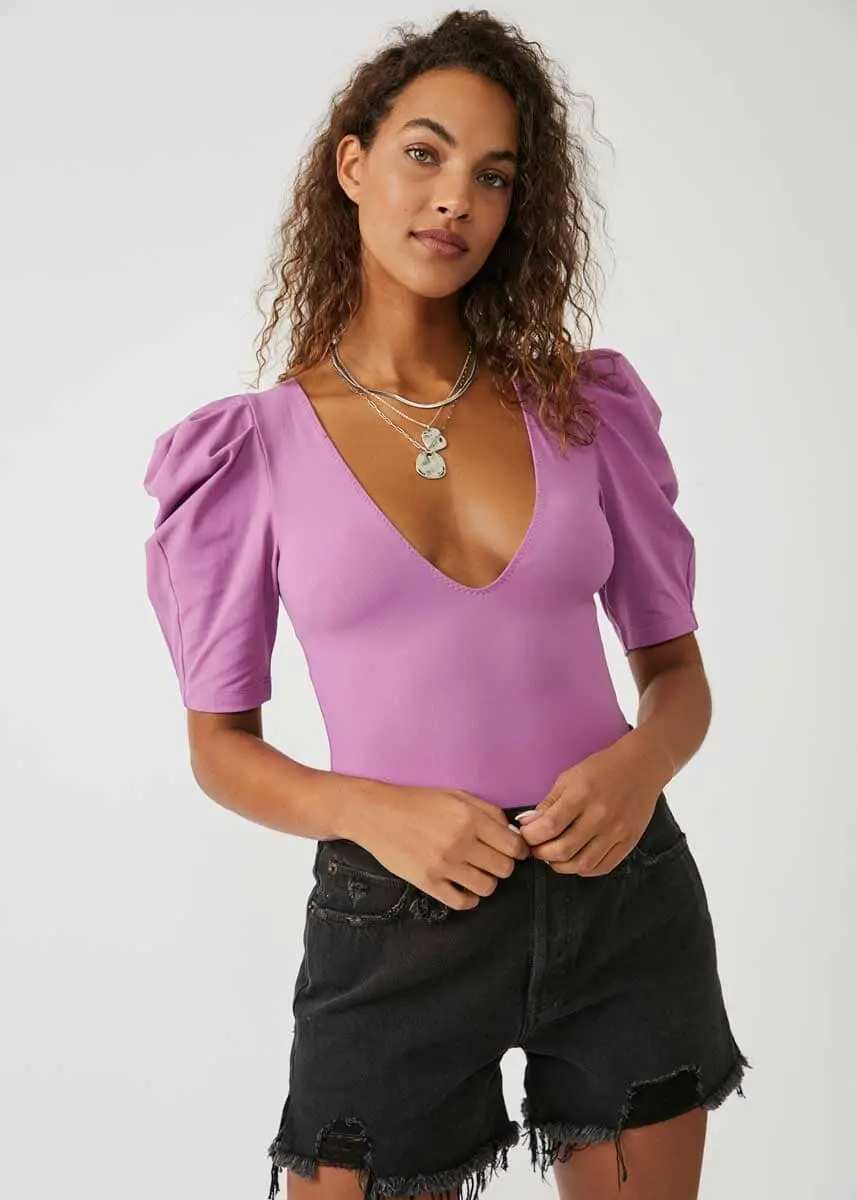 Free People Va Va Voop Bodysuit In Wildberry 1